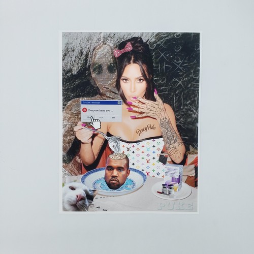 Kim Kardashian Pop Art Kanye West STAMPA Opera d'arte graffiti originale NY - Foto 4 di 4