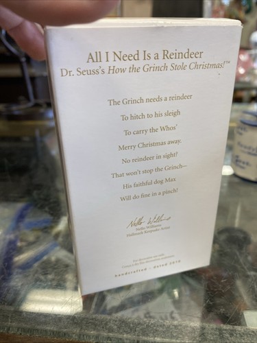 All I Need Is A Reindeer - 2010 Dr Seuss Hallmark Ornament - The Grinch w Max - Picture 4 of 17