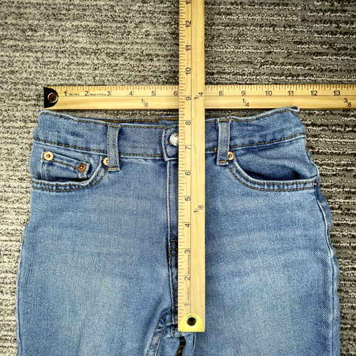 Levis Size 6X 6-7 yrs Girls Jeans Straight Low Pro Rise Distressed Blue Denim - Picture 3 of 10