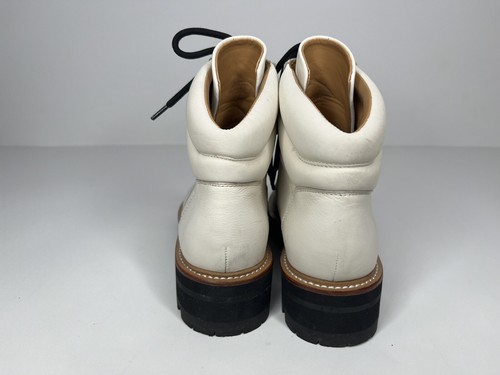 Marc Fisher Womens Boot SZ 8 Ankle Leather Lugsole Combat Lace Up Speed Hooks - Picture 7 of 9