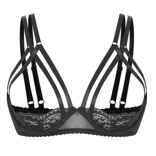 Women Lingerie Nightwear Bra Party Bralette Double Shoulder Straps Sexy Tops - Picture 17 of 38