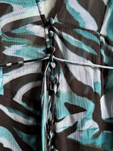 Blue/Teal/Black Chiffon Layered Sleeve Wide Leg Size 8 Jumpsuit from ASOS - Picture 4 of 11