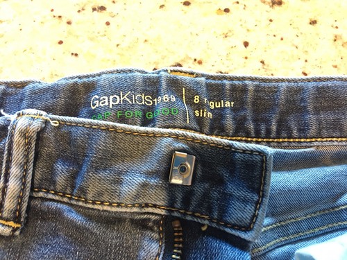 Gap Kids 1969 Boys Denim Jeans Sz 8 Regular Adjustable Waist Slim Cut - Picture 3 of 5