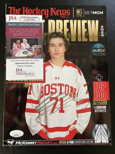 Macklin Celebrini Signed Hockey News Magazine Draft Preview JSA COA Sharks *READ - Picture 3 of 4