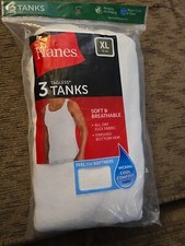 3 Pack Hanes Tagless Tanks Mens Undershirts Size XL(Y119)