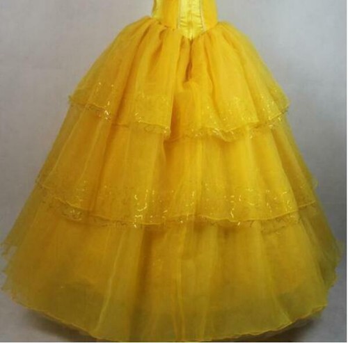 Cosplay Erwachsene Prinzessin Belle Kostüm Die Schöne und das Biest Kostüm gelb heiß - Bild 3 von 7