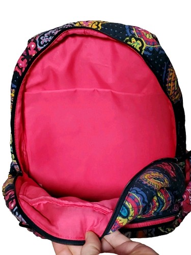Vera Bradley Campus Bookbag Rucksack gesteppt rosa Paisley Reißverschlusstaschen - Bild 4 von 11