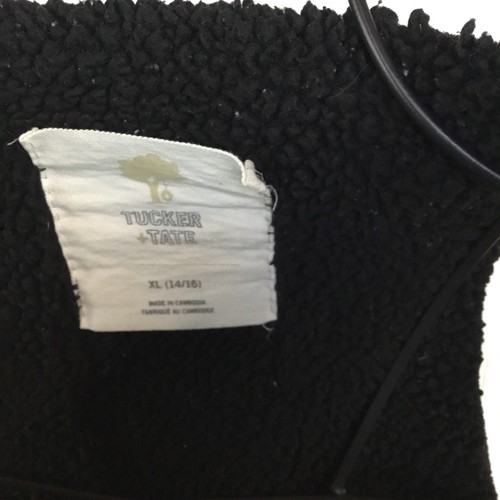 Tucker + Tate Girls Faux Suede Fleece Lined Open Front Black Vest Size XL 14/16 - Picture 4 of 5