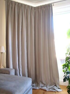 Luxury Grey Linen Curtain Fancy Bedroom Accessory Beautiful 100/% flax Linen Drapes Multiple Sizes Available Hand made Ships from Latvia