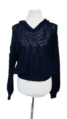 Sudadera con capucha tejida Roxy para mujer Together Again estado de ánimo índigo talla M nueva con etiquetas 100 % algodón - Imagen 4 de 8