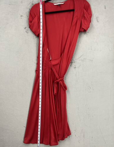 Vestido envolvente Diane Von Furstenberg rojo talla 8 romance femenino ropa de baile - Imagen 10 de 12