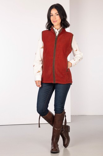 Rydale Ladies Fleece Gilet Women's Waistcoat Bodywarmer Moleskin Trim 19 Colours - Picture 97 of 105