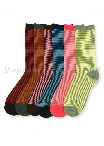Paquete de 6 y 12 Calcetines Crew de Moda para Mujer Moda Arcilla a Rayas Informales Lindos Diseño Navidad - Imagen 10 de 29