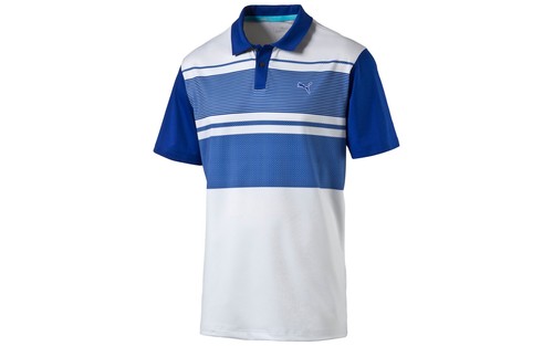 PUMA Golf Rickie Fowler Youth Jr Junior Kids PATTERN BLOCK Polo NWT New - Picture 4 of 5