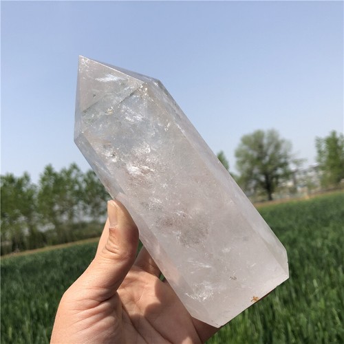 2.2LB Clear quartz Obelisk Natural Reiki Crystal Wand Point Decor Gift XA6150 - Picture 5 of 12