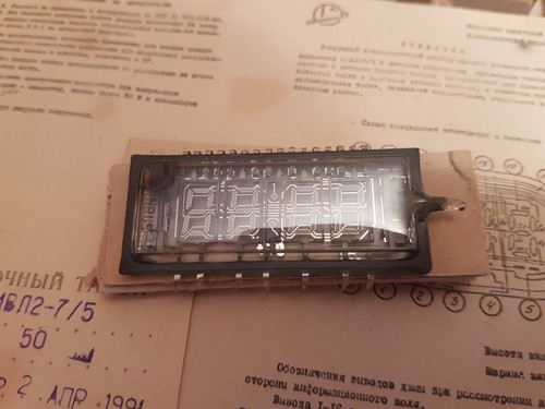 IVL2-7/5 ИВЛ2-7/5 VFD Digit Clock Display Tube Vintage RARE NOS SAME DATE 2pcs - Bild 4 von 8