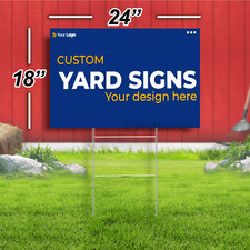 18x24 Custom Yard Signs without Stake - Personalized Blank Corrugated Lawn Sign