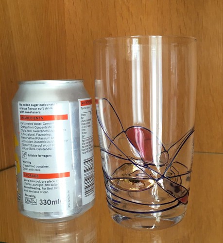 HANDPAINTED LARGE GLASS TUMBLER ~ 6” HIGH ~ 3” DIAMETER ~ NEW - Picture 6 of 8
