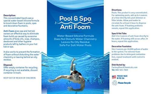 Pool & Spa Anti Foam Defoamer Concentrate - 1 Gallon Assorted Sizes - Picture 13 of 17