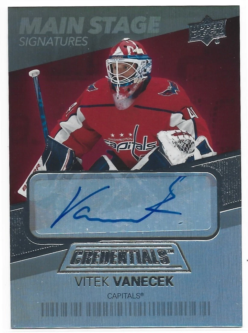 2021-22 Upper Deck Credentials Vitek Vanecek Main Stage Signatures Auto #BTSVV