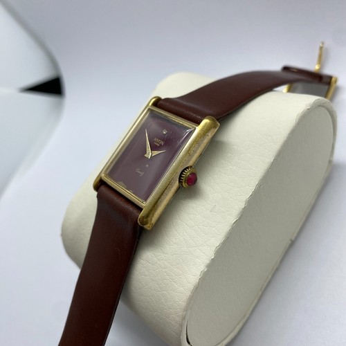 Vintage Watch Myon Paris Style Must de Cartier tank Gold Plated Wristwatch 1970s - Picture 7 of 20