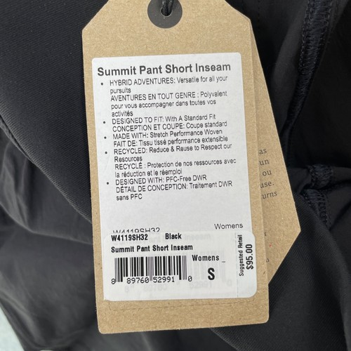 Prana Pants Women S Black Summit Straight Leg Short Inseam Standard Fit Hiking - Picture 5 of 17