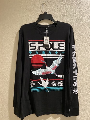 SouthPole schwarzes Langarmhemd 100 % Baumwolle 19331-1492 Herren Größe Small neu mit Etikett - Bild 1 von 10