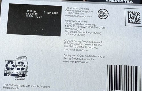 Celestial Seasonings ENERGY TEA Black Tea 48 Count K-Cup Pods Keurig check BB - Picture 3 of 3