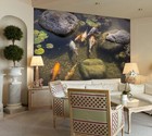 3D Water Stone Fish N845 Wallpaper Wall Mural Removable Self-adhesive Sticker Ev