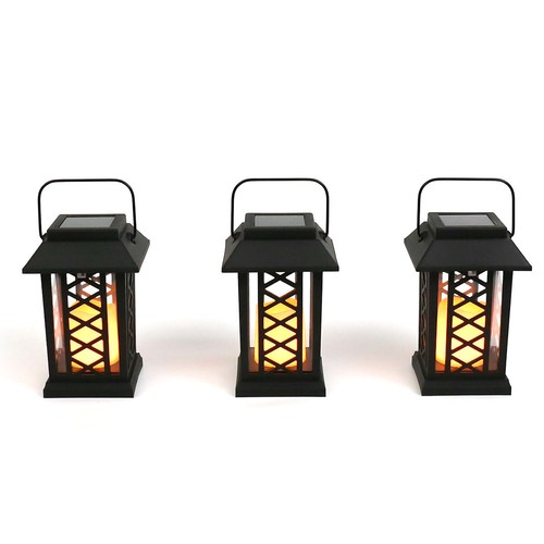 17.5cm Outdoor Solar Flameless Flickering LED Hanging Candle Lantern Garden Lamp - Picture 24 of 25