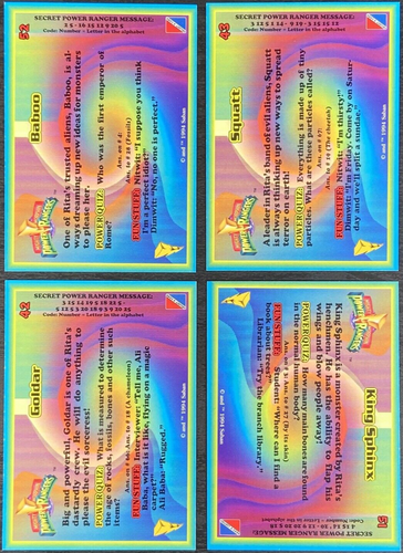 Saban 1994 Mighty Morphin Power Rangers Villain Rookie Card Lot of 4 90s MMPR - Bild 2 von 2