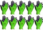 3M Nitrile Rubber Coated Nylon Work Gloves, Thin, Washable Bulk 10 Pack Green