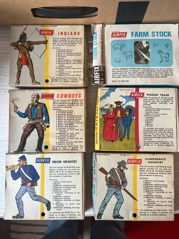 AIRFIX HOOO SCALE IST ISSUE BUNDLE INC. AMERICAN CIVIL WAR, COWBOYS