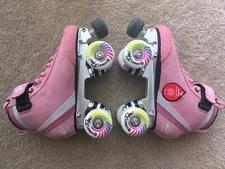 Bont Parkstar Pink Suede US Youth Size 3.5 Roller Skates New***