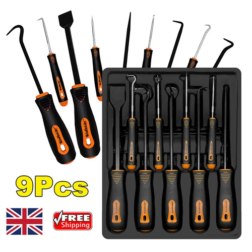 9-Piece Mechanics Scraper Hook And Pick Set O Ring Gasket Removal Tools