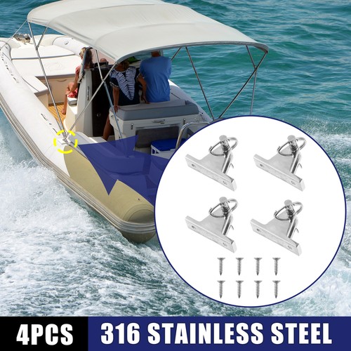 4pcs Stainless Steel Deck Hinge with Pin and Ring for Bimini Boat Top Kayak