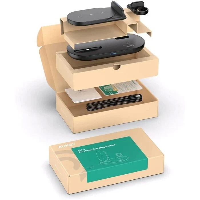 AUKEY Aircore 3 en 1 Estación de Carga Inalámbrica Soporte LC-A3 Foto 2 de 4