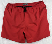 Fort Isle Swim Trunks Mesh Lining Pockets Drawstring Quick Dry Men's L Red
