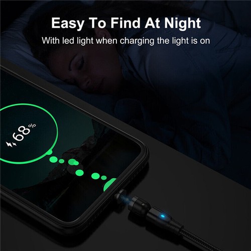 0.5M 1M 2M 3M Magnetic IOS Cable 540° Lead For Apple iPhone iPad/TypeC/Micro - Picture 6 of 15