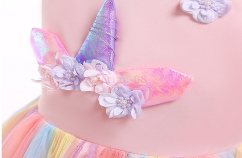AU Kids Flower Girl Unicorn Dress Princess Tutu Formal Wedding Birthday Party - Picture 8 of 60
