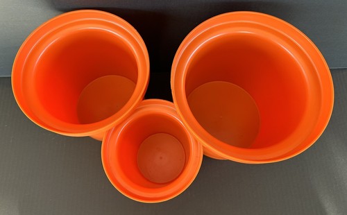 Vintage Küchen Kanister Orange Blumen Hartplastik Retro 70er Rubbermaid - Bild 4 von 9