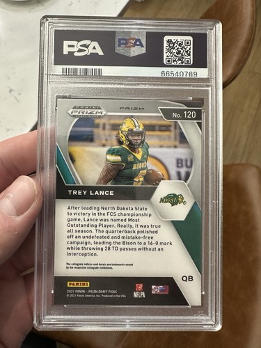 2021 Prizm Draft Picks Trey Lance Rookie Green Wave #120 49ers RC PSA 10 💎 - 第 2/2 張圖片