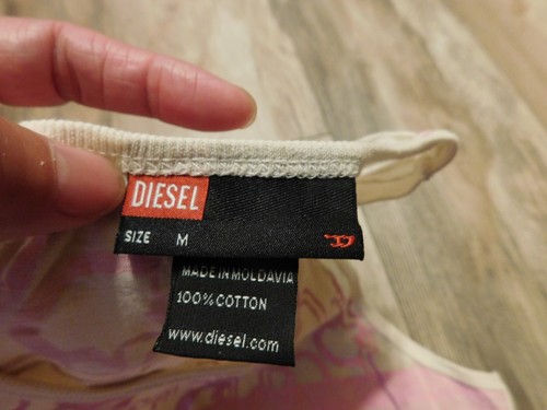 CAMISETA SIN MANGAS DIESEL BEIGE/ROSA TALLA MEDIANA - Imagen 4 de 6