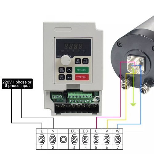 2.2KW VFD 220V Single to 3 Phase Inverter Variable Frequency Drive Spindle Motor - Picture 7 of 9