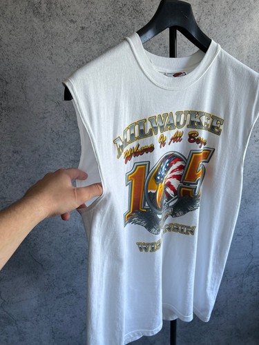 Vintage Harley Davidson 2008 Milwaukee Tank Top Shirt Mens size L Made In USA - Picture 8 of 14