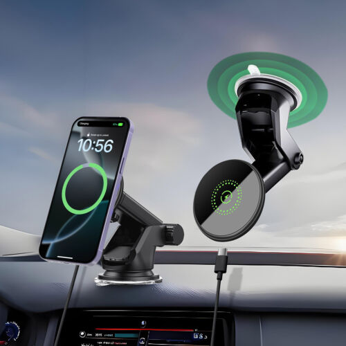 Magnetic Wireless Car Charger Dashboard Windshield Air Vent Holder For iPhone 16 - Picture 4 of 14