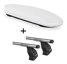 Dachbox VDPMAA460L weiß+Dachträger Tema für für Mercedes C-Klasse W205 ab 14