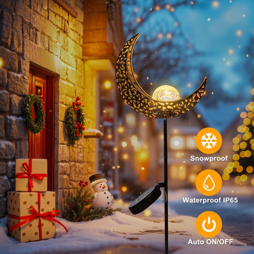 Moon Solar Lights Outdoor Garden Decor Gifts for Women,Waterproof Stakes Yard De - Picture 5 of 12