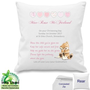 personalised baby girl cushion