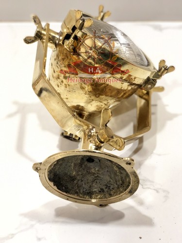 Antiguo foco marino de latón - Decoración náutica de barco/barco recuperado - De colección - Imagen 3 de 10